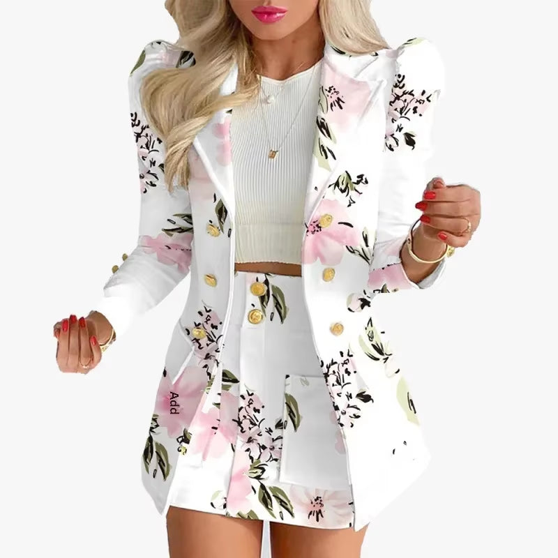 2025 Spring Autumn Women's Fashion Plaid Print Mini Dress Set - Elegant Casual 2-Piece Suit