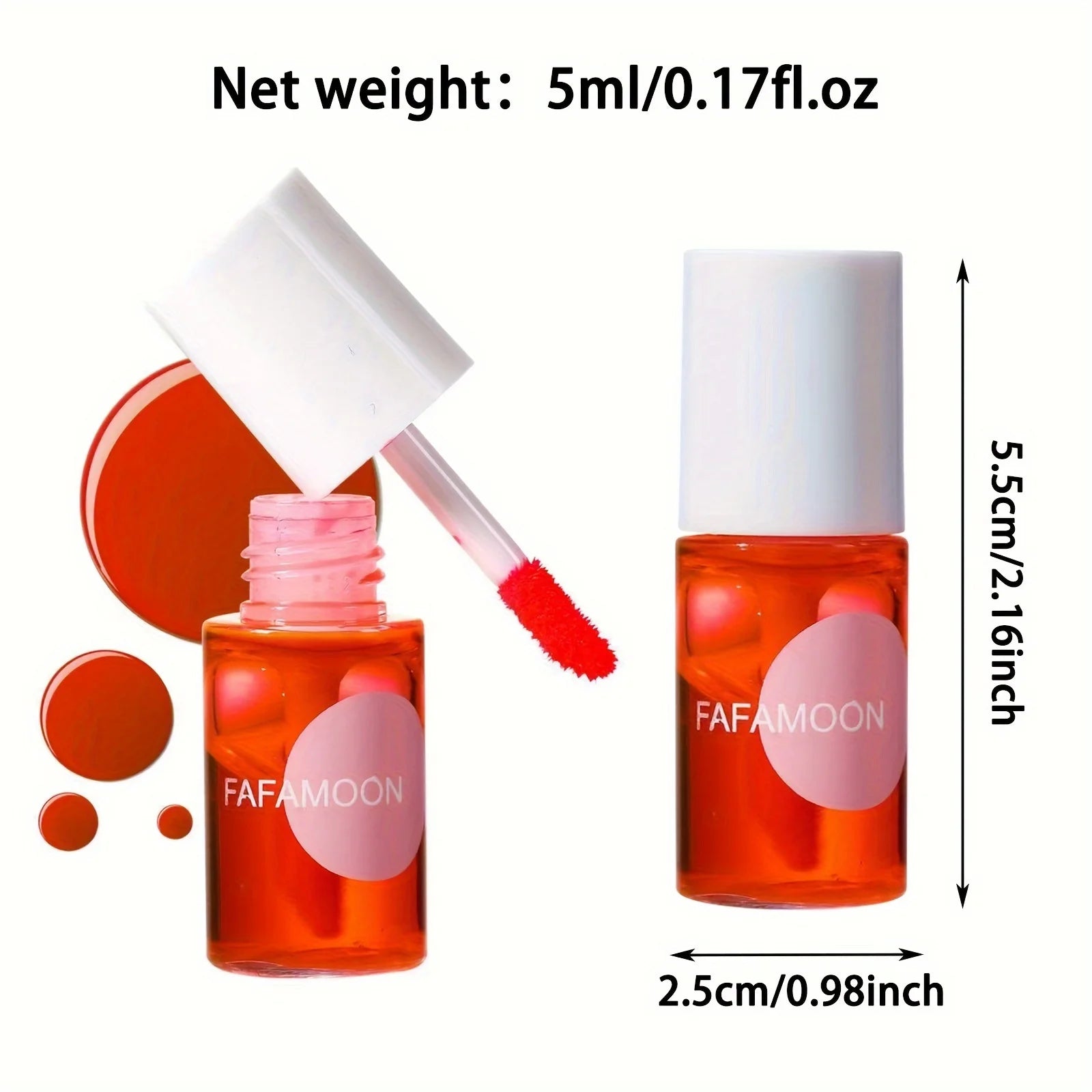 Fruity Lip Tint Water Gloss Tint, Moisturizing Waterproof Liquid Lipstick, Non-Stick, High Pigment, Long-Lasting Vibrant Colors