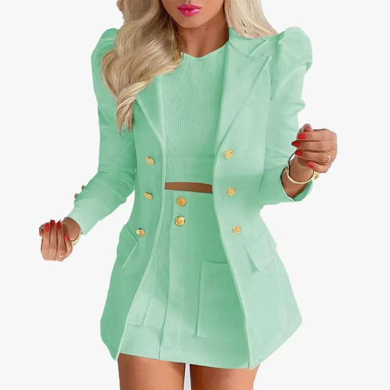2025 Spring Autumn Women's Fashion Plaid Print Mini Dress Set - Elegant Casual 2-Piece Suit