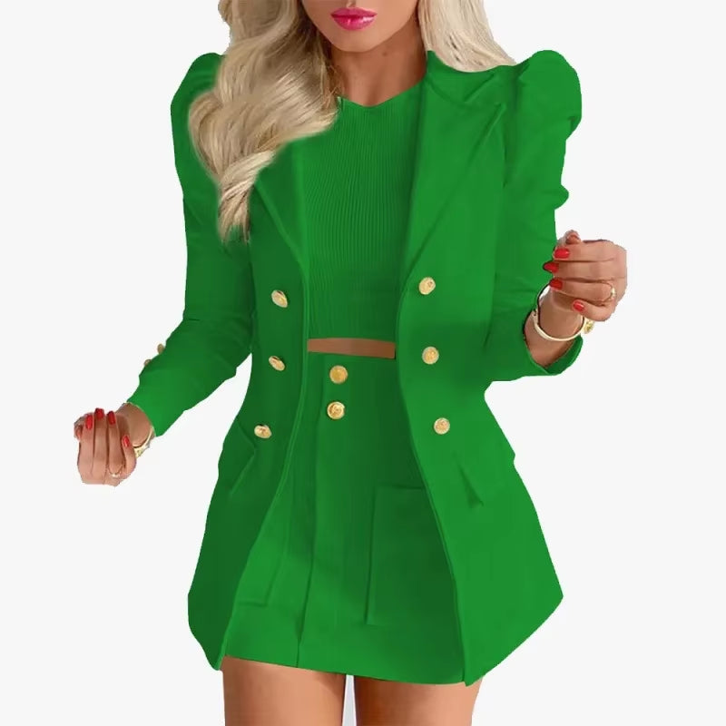 2025 Spring Autumn Women's Fashion Plaid Print Mini Dress Set - Elegant Casual 2-Piece Suit